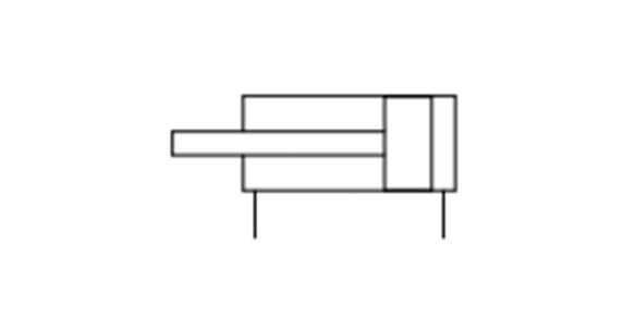 JIS symbol of CS2Y Series Smooth Cylinder: double acting, without cushion