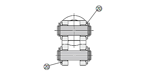 CKG□ / CKP□25, 32, 40 structure drawings (cross-section view A-A)