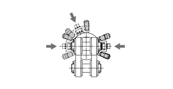 The auto switch mounting position is available from 3 directions