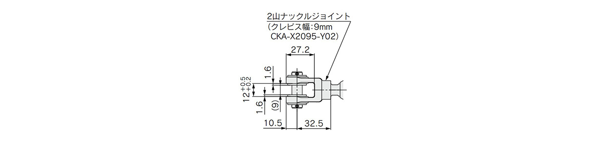 CLK□A25 (clevis width symbol A) dimensional drawing