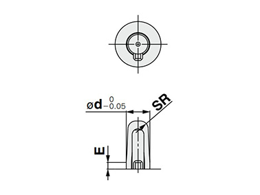 Round type guide pin shape dimensional drawing