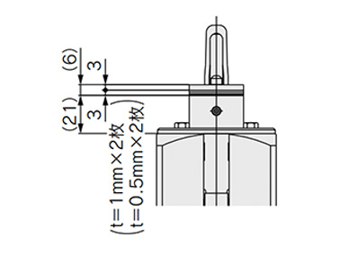 LOW type with shims dimensional drawing