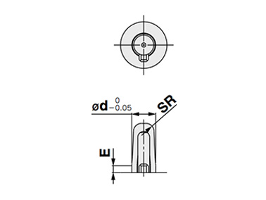 Round type guide pin shape dimensional drawing