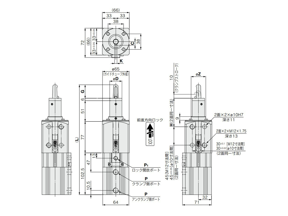 CLKQPMC50 external dimensional drawing