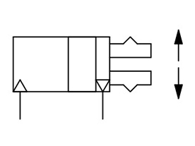 Double acting, inner-diameter grip JIS symbol