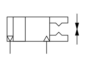 Double acting, outer-diameter grip JIS symbol