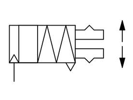 Single acting, normally closed, inner-diameter grip JIS symbol