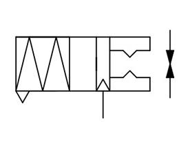 Single acting, normally open, outer-diameter grip JIS symbol