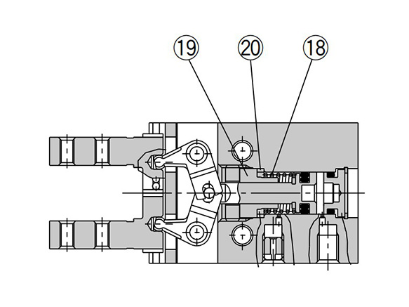 Single acting type (normally closed) structure drawing