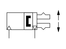 Double acting, inner-diameter grip JIS symbol