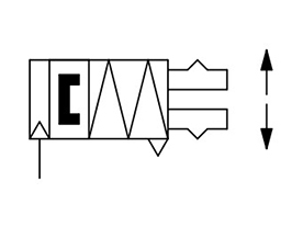 Single acting, normally closed, inner-diameter grip JIS symbol