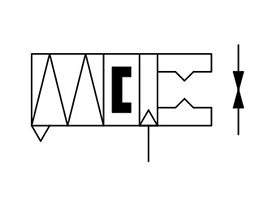 Single acting, normally open, outer-diameter grip JIS symbol