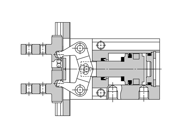 Double acting / with fingers closed structure drawing