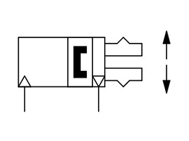 Double acting, inner-diameter grip JIS symbol