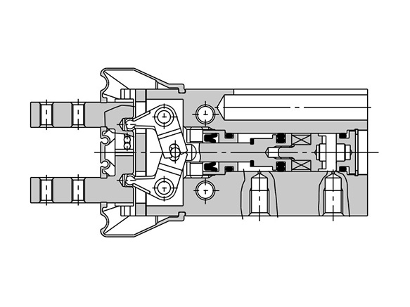 Double acting / with fingers closed structure drawing