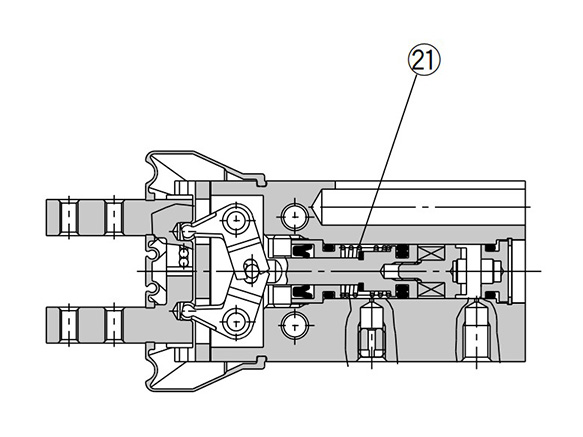 Single acting type (normally closed) structure drawing