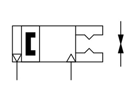 Double acting, outer-diameter grip JIS symbol