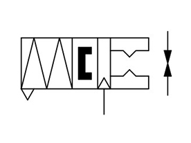 Single acting, normally open, outer-diameter grip JIS symbol