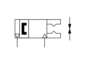 Double acting, outer-diameter grip JIS symbol