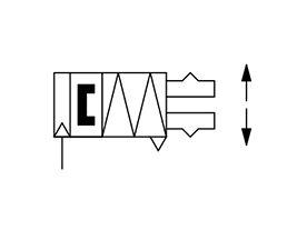 Single acting, normally closed, inner-diameter grip JIS symbol