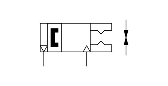 Double acting, outer-diameter grip JIS symbol