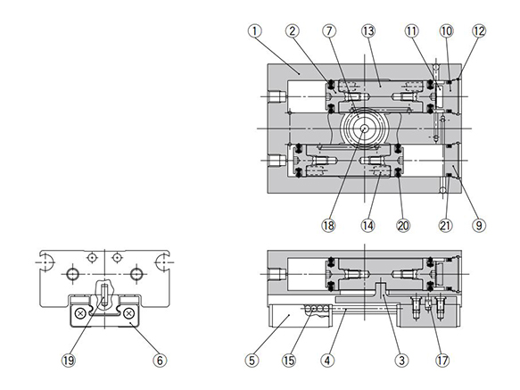 MHF2-8D, MHF2-8D1 structure drawing