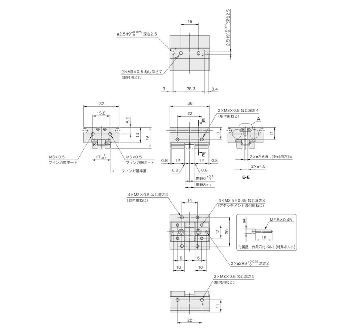 MHF2-8D dimensional drawing