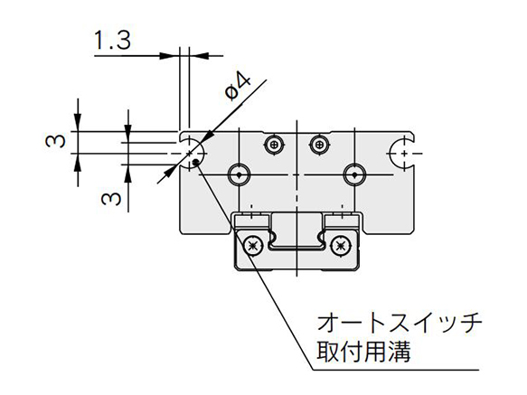 MHF2-8D auto switch mounting groove dimensional drawing