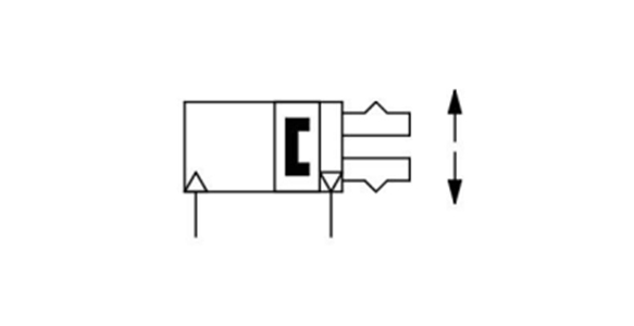 Double acting, inner-diameter grip JIS symbol