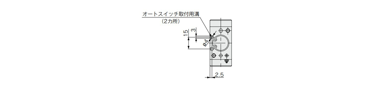 Groove position for auto switch mounting