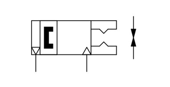 Double acting, outer-diameter grip JIS symbol