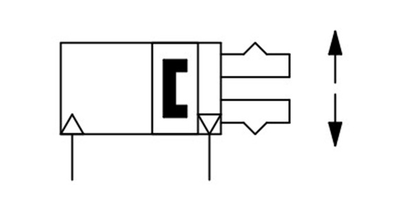 Double acting, inner-diameter grip JIS symbol