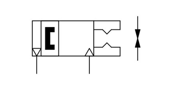 Double acting, outer-diameter grip JIS symbol