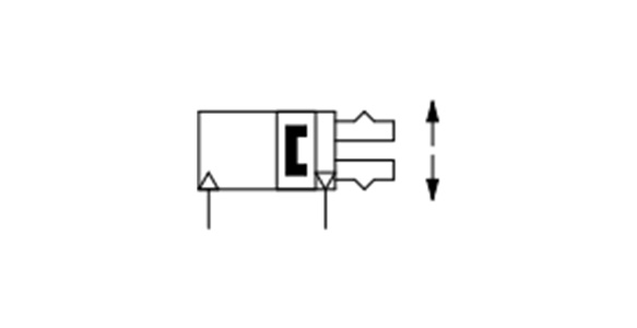 Double acting, inner-diameter grip JIS symbol