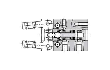 Double acting / with fingers closed structure drawing