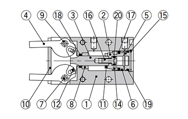 ø16 (cylinder inner diameter 16 mm) structure drawing