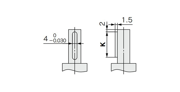 Shaft-end shape of size 40 dimensional drawing