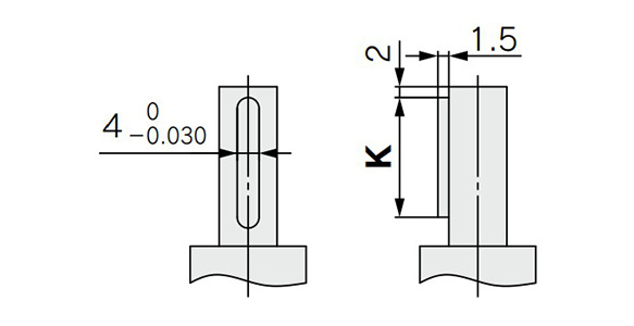 Shaft-end shape of size 40 dimensional drawing