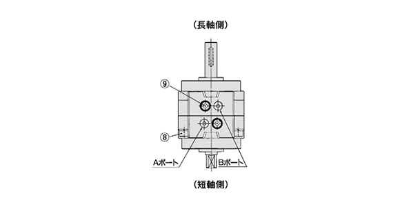 Long shaft side / short shaft side structure drawing