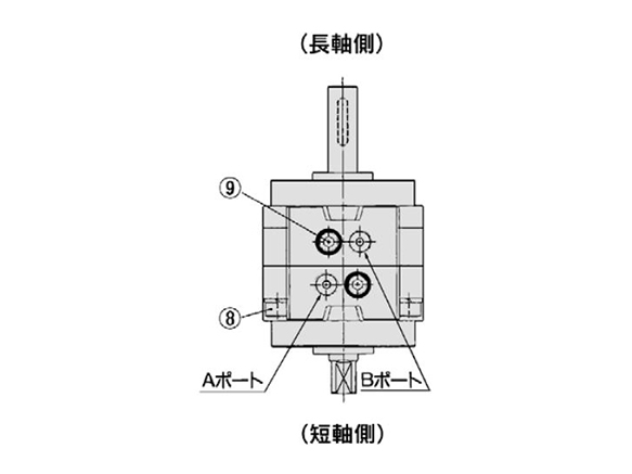 Long shaft side / short shaft side structure drawing