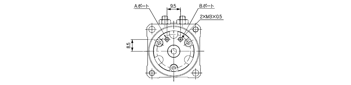 Axial ported / MSUB1-□SE dimensional drawing