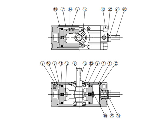 CRA1□□U Series structure drawing