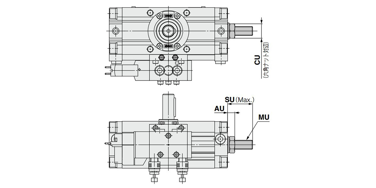 Angle adjustable type / C□VRA1BS dimensional drawing