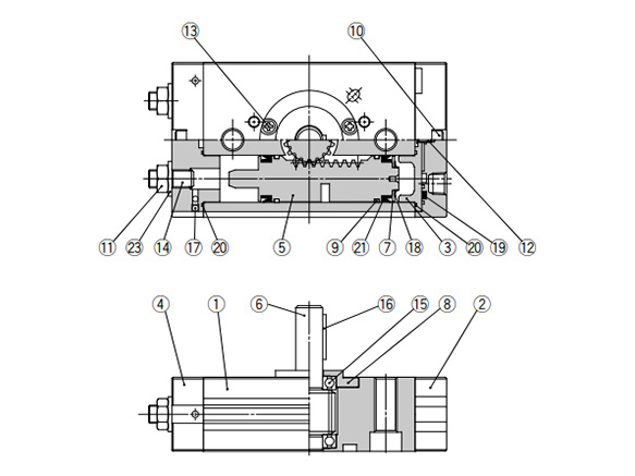 Standard type / size 20, 30, 40 structure drawing