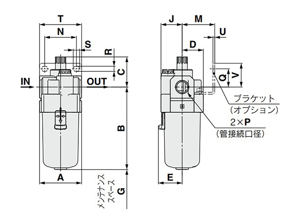 AL30-A to AL40-06-A dimensional drawing