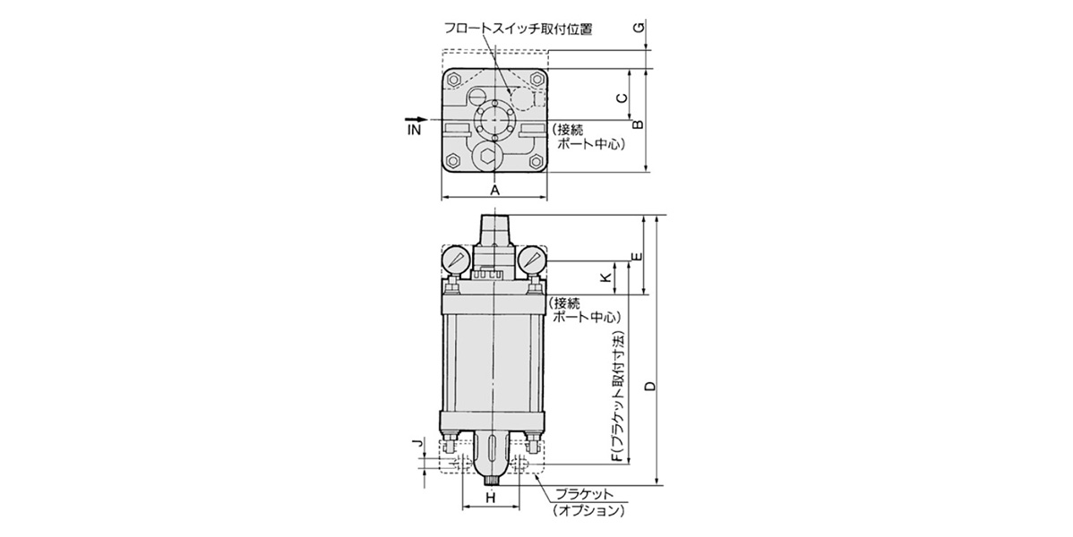 D.P. Lube / ALD600-□06 to 10, ALD900-□12 to 20 dimensional drawing