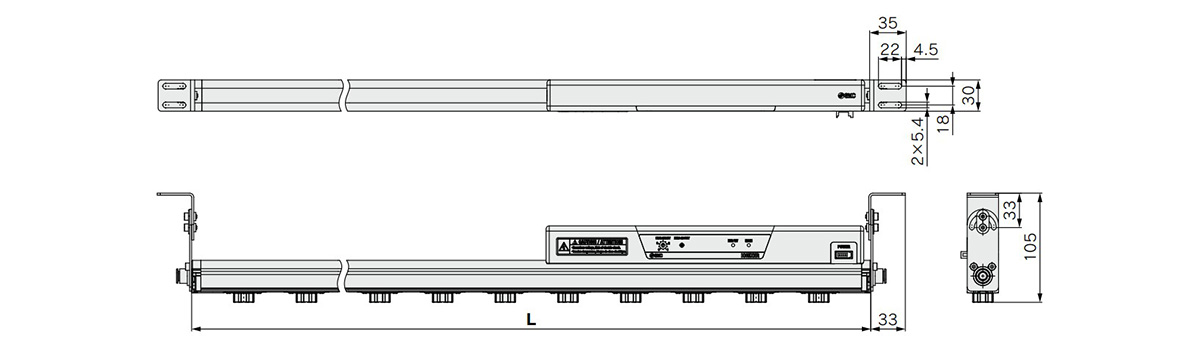 End Bracket / IZS40-BE dimensional drawing