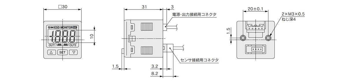 IZE11 Series dimensional drawing