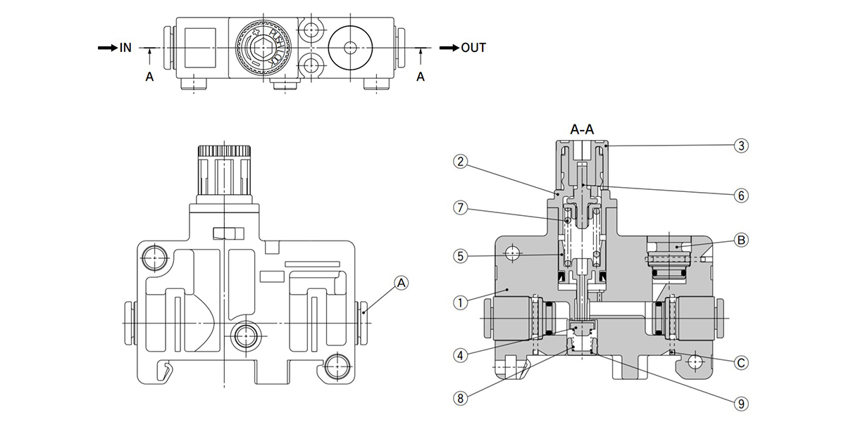 ARM5B Series Diagram (individual supply type regulator block)