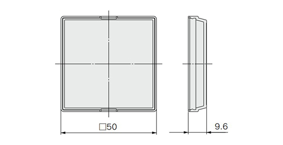 Protective cover dimensional drawing